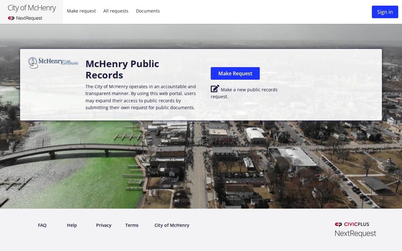 McHenry city directory NextRequest records portal