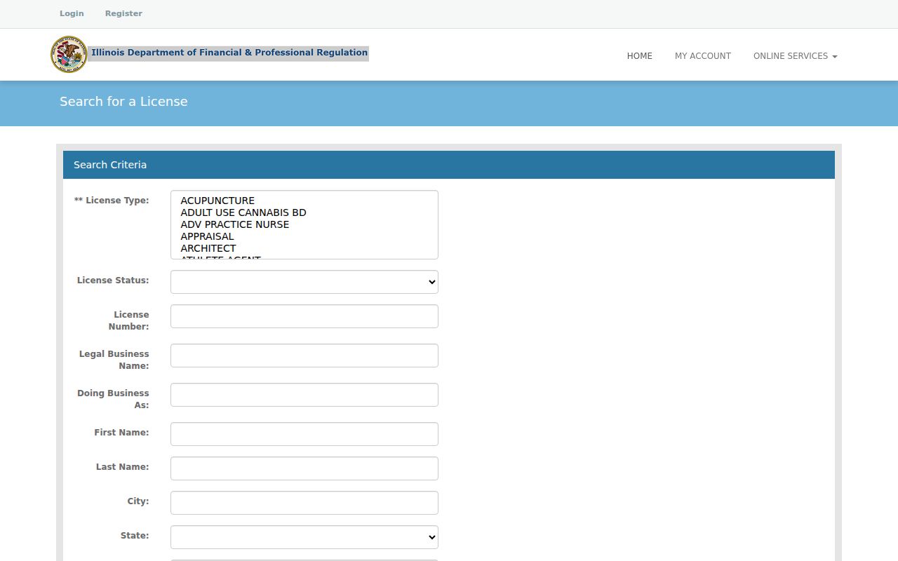 McHenry residents directory professional license lookup