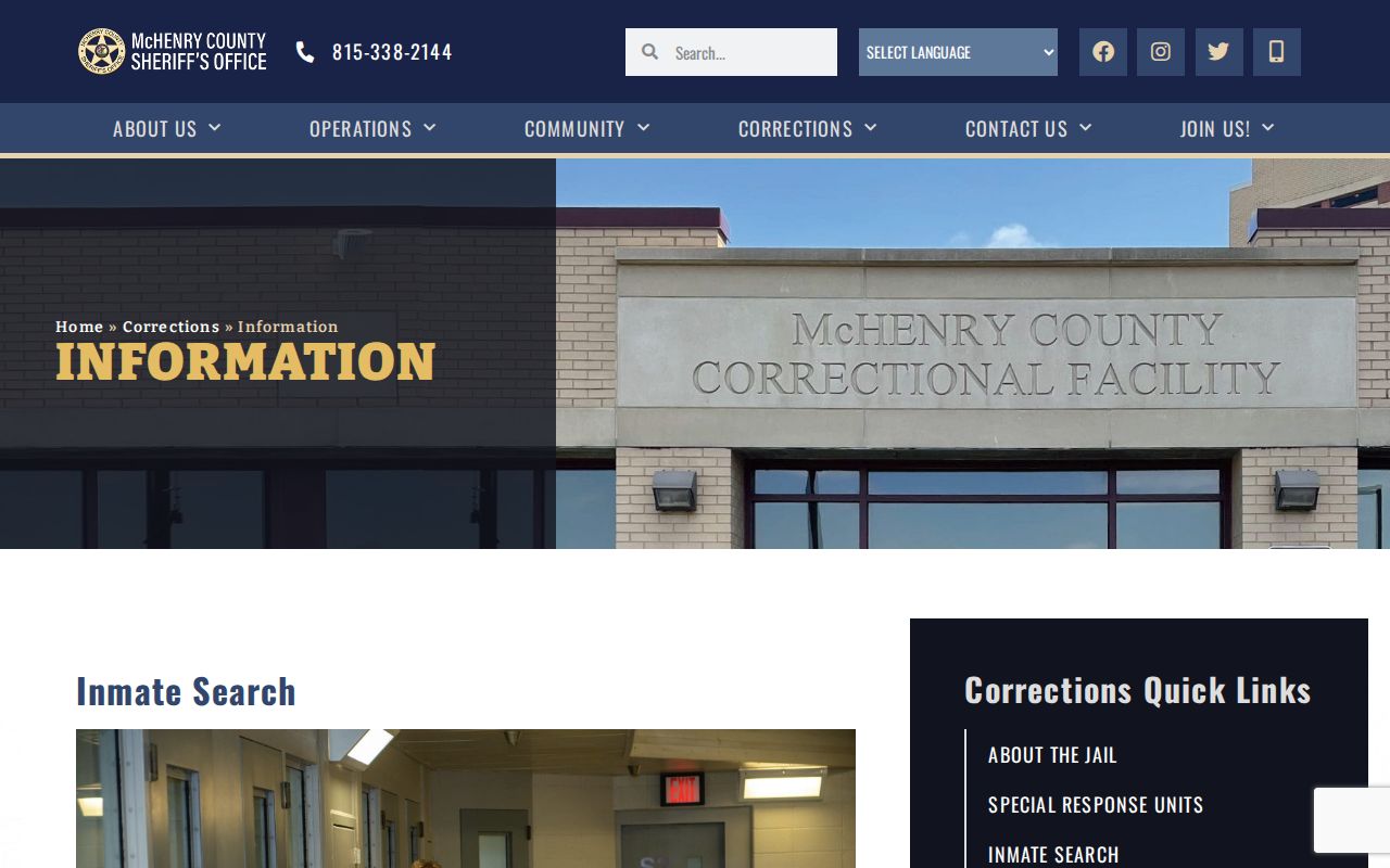 McHenry resident lookup Sheriff corrections information