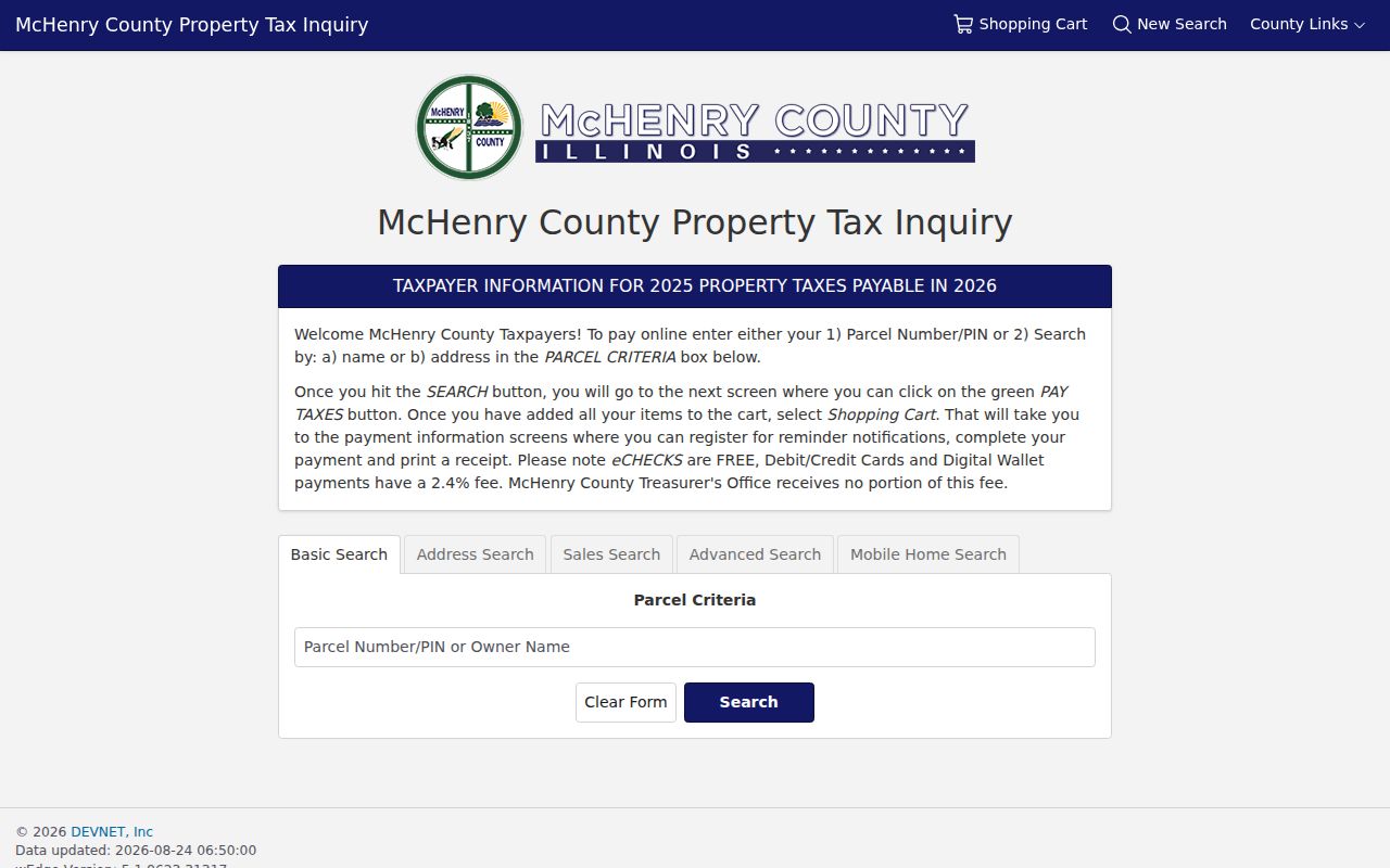 McHenry street directory property tax address search